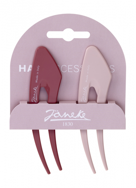 Janeke Hair Pins Big Pink Набор из двух заколок для волос