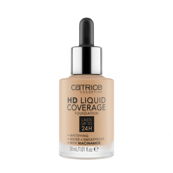 Основа тональная для лица `CATRICE` HD LIQUID COVERAGE тон 020 Rose Beige